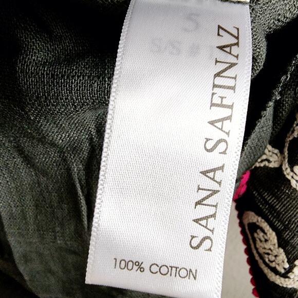 Sana Safinaz Floral Embroidered Tunic Midi Dress - Dark Grey - Size M - Picture 10 of 12